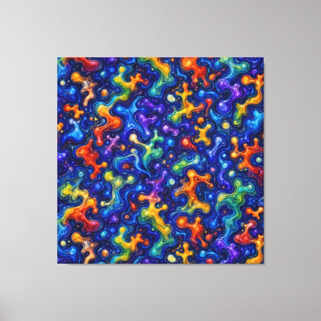Impressão Em Tela Arte Colorida de Rabiscos (Frente)