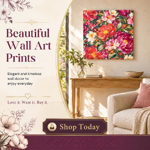 Impressão Em Tela Arte Colorida de Tela com Flores para Parede Jar