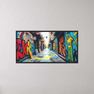 Impressão Em Tela Arte Colorida em Rua -