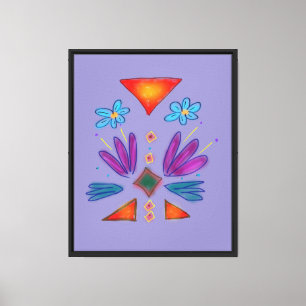 Impressão Em Tela Arte Colorida Homem do Espaço Asteca Roxo