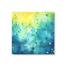 Arte com Mola Aquarela Azul Amarelo