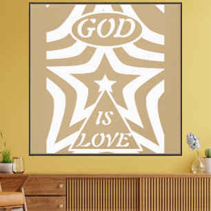 Impressão Em Tela Arte Cristã Minimalista "Deus é Amor" 1 João 4:16