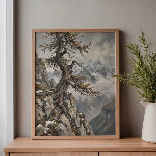 Impressão Em Tela Arte da Árvore Larício do Eiger nos Alpes Suíços
