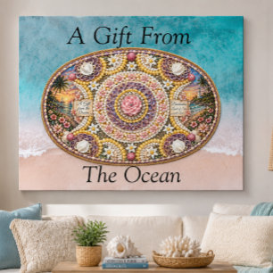 Impressão Em Tela Arte da Deusa Náutica Espiritual do Oceano