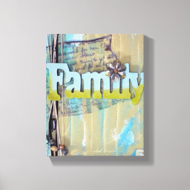 Impressão Em Tela Arte da família de mídia mista (Frente)