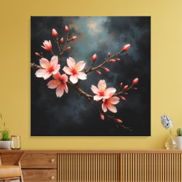 Impressão Em Tela Arte da Flor de Pêssego Vietnamita