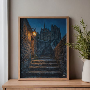 Impressão Em Tela Arte da Lanterna do Crepúsculo de Mont Saint-Miche