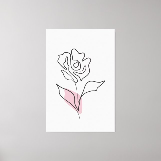 Impressão Em Tela Arte da linha da flor (Frente)