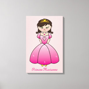 Impressão Em Tela Arte da parede da princesa Personalized Menina