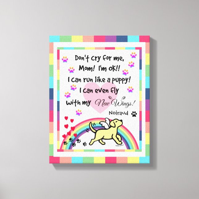 Impressão Em Tela Arte da ponte arco-íris Trotting do Labrador Amare (Frente)