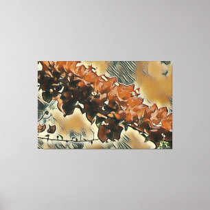 Impressão Em Tela Arte da Roseira - Corte Bege