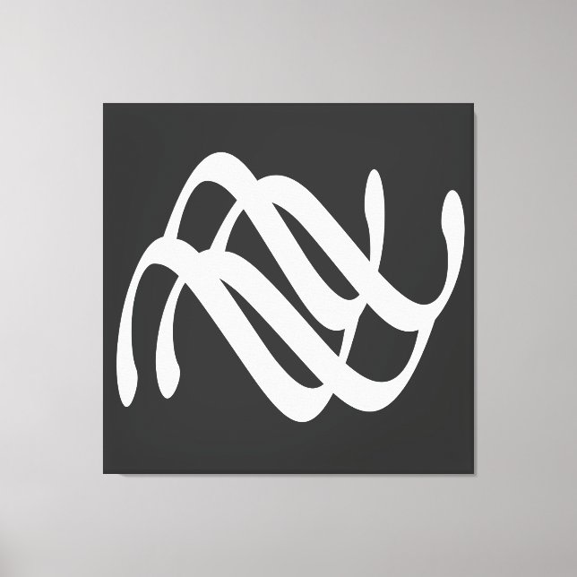 Impressão Em Tela Arte das linhas geométricas brancas abstrato moder (Frente)