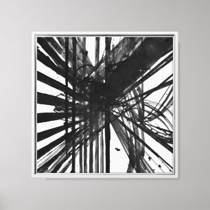 Impressão Em Tela Arte de Abstrato branca e preto-e-preto a preto-e-
