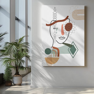 Impressão Em Tela Arte de abstrato com a flor da ilustração a olho