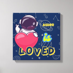 Impressão Em Tela Arte de Afirmação Personalizada de Astronauta   Am