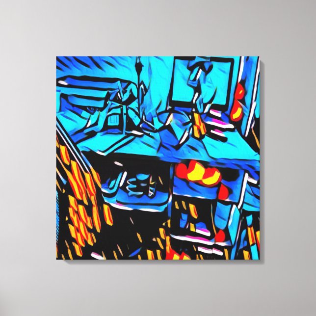 Impressão Em Tela Arte de Almoço no Espaço de Trabalho (Frente)