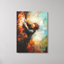 Impressão Em Tela Arte de Alpinista - Esportes de Aventura Abstratos