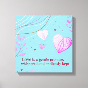Impressão Em Tela Arte de Amor Coração de Ouro Elegante