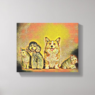 Impressão Em Tela Arte de Animal de Estimação Feliz