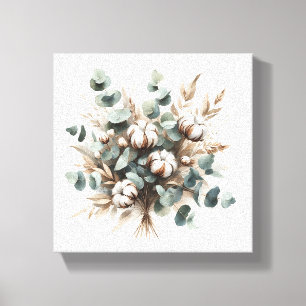 Impressão Em Tela Arte de Aquarela Botânica de Luxo - Algodão e