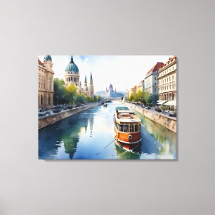 Impressão Em Tela Arte de aquarela de Budapeste