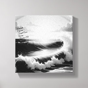 Impressão Em Tela Arte de Arco-íris de Onda do Oceano Pôr do Sol Car