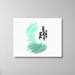 Impressão Em Tela arte de árvore verde escandinava simples moderno m