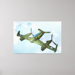 Impressão Em Tela Arte de Aviação Militar de Vôo de Warbird Vintage