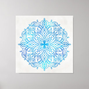 Impressão Em Tela Arte de azulejo azul 40x40