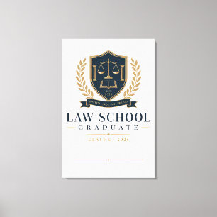 Impressão Em Tela Arte de Brasão de Graduado em Direito Personalizad