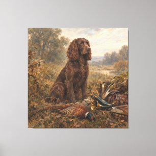 Impressão Em Tela Arte de Caça com Wachtelhund, Spaniel Alemão