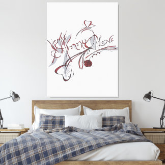 Impressão Em Tela arte de caligrafia personalizada desenhada à mão