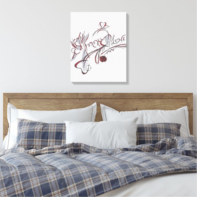 Impressão Em Tela arte de caligrafia personalizada desenhada à mão (Insitu(Quarto))