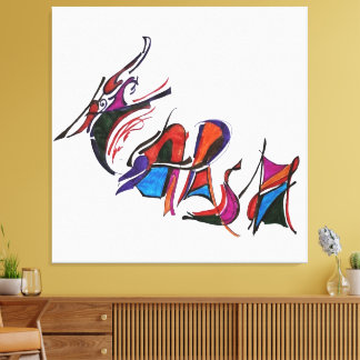 Impressão Em Tela Arte de caligrafia personalizada severa