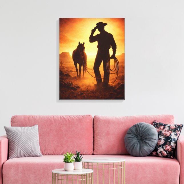 Impressão Em Tela Arte de Caubói do Sudoeste (Insitu(Sala de estar))