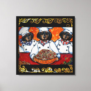 IMPRESSÃO EM TELA ARTE DE CHEF DACHSHUND