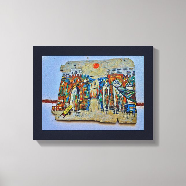Impressão Em Tela Arte de Cidade Antiga (Frente)