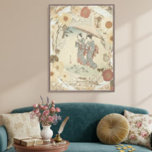 Arte de Colagem Ukiyoe Elegante – Beleza Vintage J
