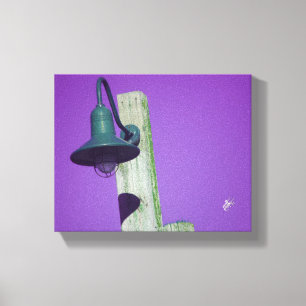 Impressão Em Tela Arte de Cor Roxa Verde do Poste de Langley