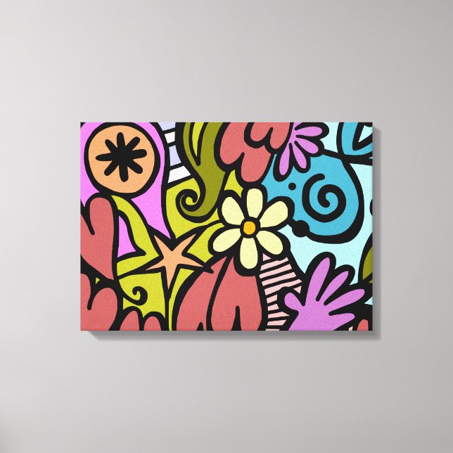 Impressão Em Tela Arte de Cubismo Moderno Abstrato (Frente)