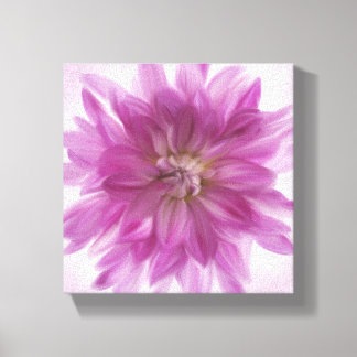 Impressão Em Tela Arte de Dália Pintada - Fuchsia