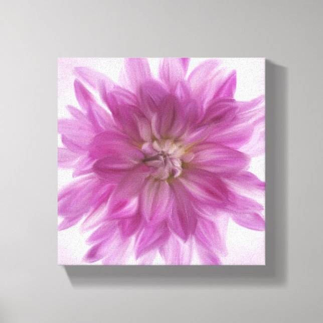 Impressão Em Tela Arte de Dália Pintada - Fuchsia (Frente)