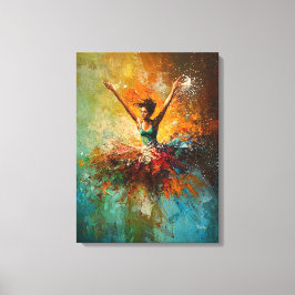 Impressão Em Tela Arte de Dança de Bailarina Abstrata