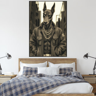 Impressão Em Tela Arte de Doberman para Sala, Quarto ou Escritório