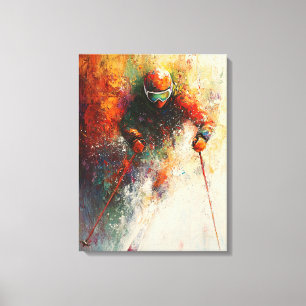 Impressão Em Tela Arte de Esqui Abstrato - Ação de Esportes de Inver