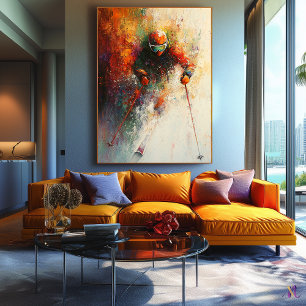 Impressão Em Tela Arte de Esqui Abstrato - Ação de Esportes de Inver