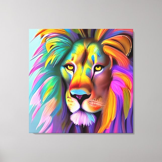 Impressão Em Tela Arte de Fantasia Mística com abstrato Lion (Frente)
