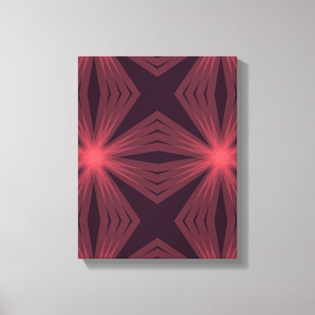 Impressão Em Tela Arte de flores geométrica do estilo retrô clássico (Frente)