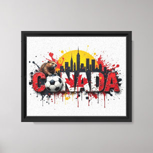 Impressão Em Tela Arte de Futebol Canadá Estilo Pintura a Óleo Cenas