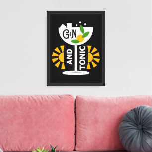 Impressão Em Tela Arte de Gin e Tônica Vintage